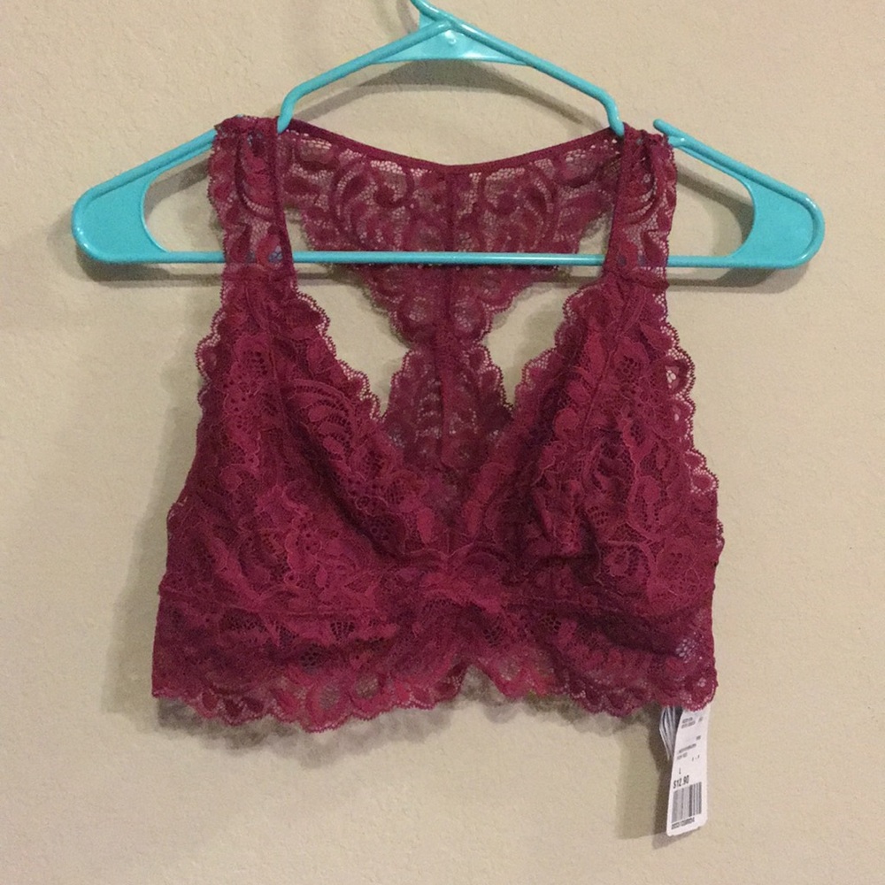 Dark Red Lace Bralette